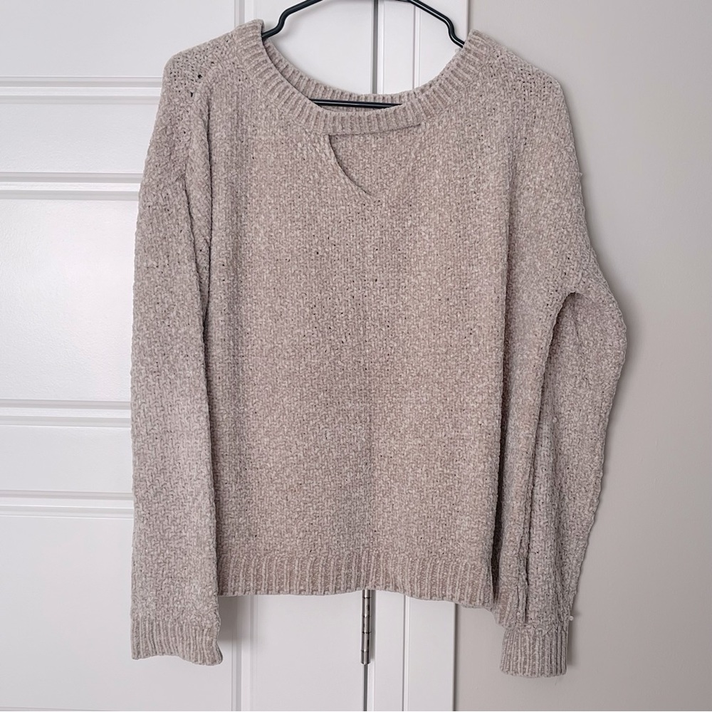 ‼️FINAL SALE‼️Soft Knit thread Cream Tan Womens Sweater Size XS Oversized